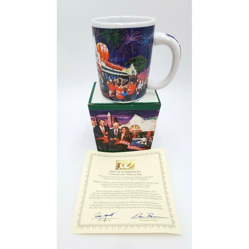 Walgreens 2000th Store Commemorative Mug 1994 Cleveland OH w/ COA – Preowned